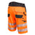 Kurze Warnschutzhose mit UV-Schutz, Orange / Gelb